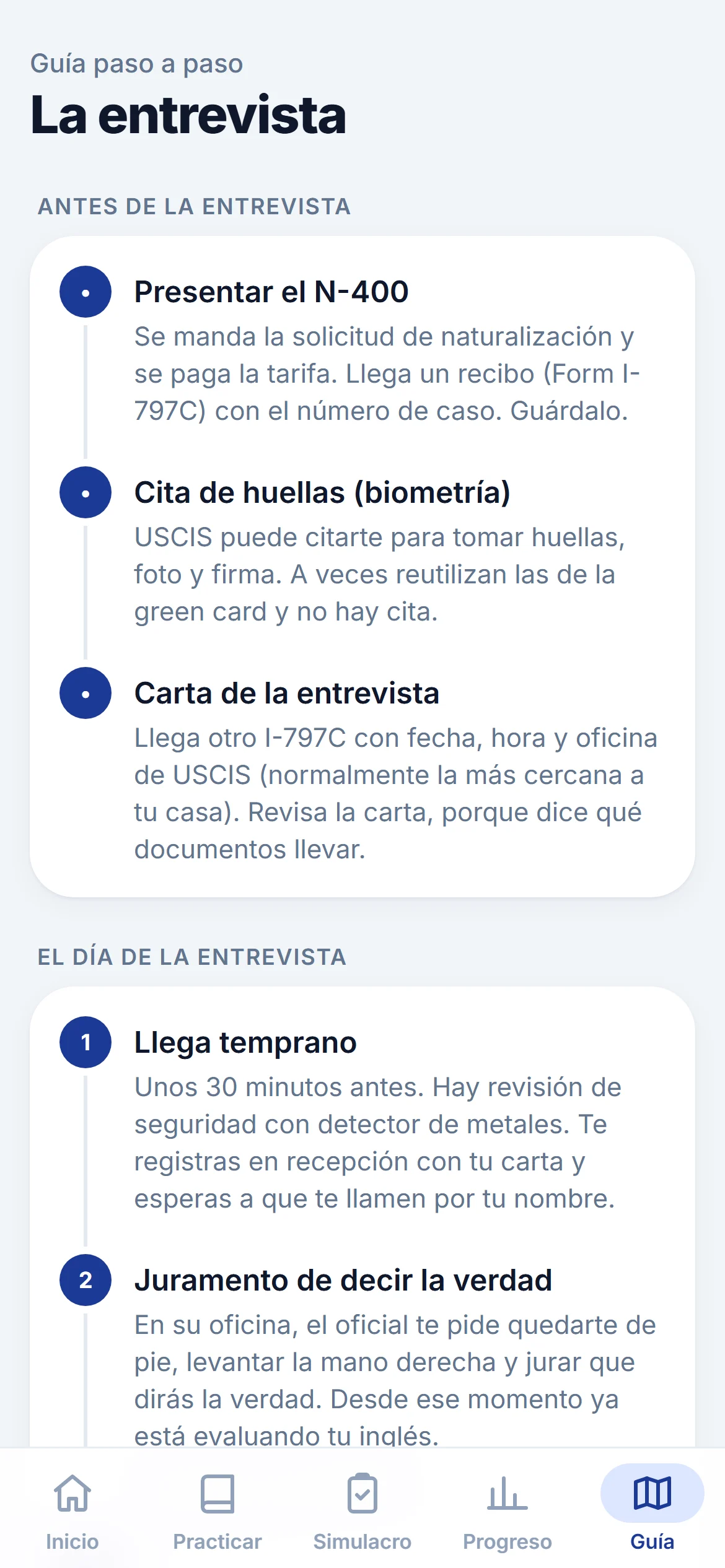 Guía de la entrevista